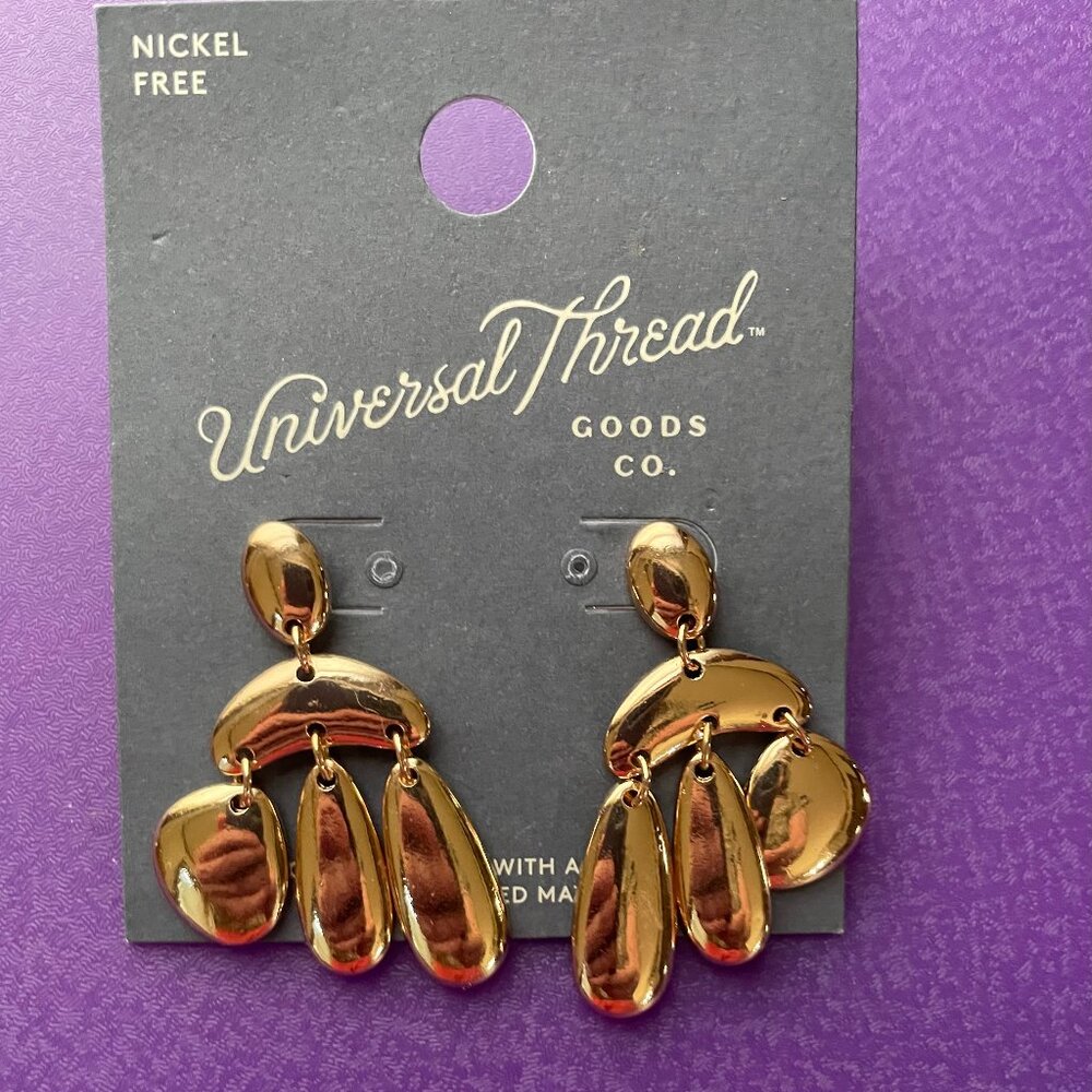 Bundle 3 pairs for $12. Universal Thread Gold Tone Dangle Earrings.